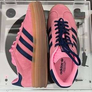 Pink Platform Adidas Gazelle Bold